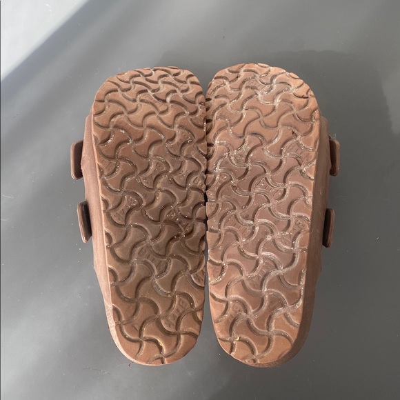 Birkenstock Brown Double-Buckle Slide Waterproof Sandals Sz 38 Vacation Beach - Picture 7 of 14
